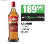 Klipdrift Export Brandy-750ml