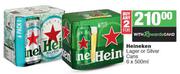 Heineken Lager Or Silver Cans-For 2 x 6 x 500ml