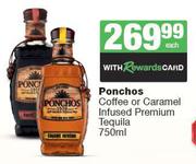 Ponchos Coffee Or Caramel Infused Premium Tequila-750ml Each