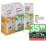 Spar Almond, Oat Or Almond & Oat Milk-1Ltr Each