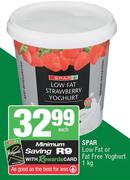 Spar Low Fat Or Fat Free Yoghurt-1Kg Each