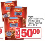 Royco Dry Cook In Sauce Or Potato Bake Packets Assorted-For 3 x 37g-55g