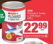 Spar Pilchards In Tomato Or Chilli Sauce-400g Each