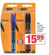 Bic Cristal Red, Blue Or Black 2 Pack-Each