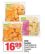 Spar Freshline Diced Butternut, Sweet Potato Or Pumpkin-500g Each