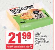 Spar Individually Wrapped Cheese Slices-200g Each