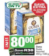 Ouma Rusks Assorted-For 2 x 450g/500g