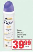 Dove Aerosol Deodorant-150ml Each