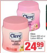 Clere Cream 300ml Or Lotion 400ml-Each