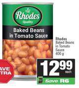 Rhodes Baked Beans In Tomato Sauce-400g