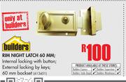Builders Rim Night Latch 60 MM