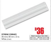 Styrene Cornice White-50 mm x 50 mm x 2 m