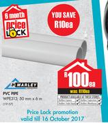 Marley PVC Pipe WPE313-50 mm x 6 m ea