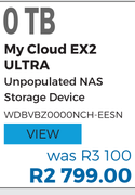 WD 0TB My Cloud EX2 Ultra Unpopulated NAS Storage Device WDBVBZ0000NCH-EESN