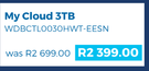 WD My Cloud 3TB WDBCTL0030HWT-EESN