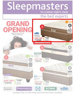 Sleepmasters Southgate : Grand Opening (26 April - 29 April 2018) , page 1