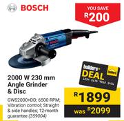 Bosch 2000W 230mm Angle Grinder & Disc