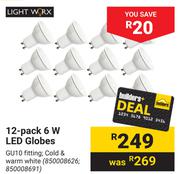 Lightworx 12 Pack 6W LED Globes
