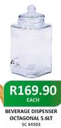 Beverage Dispenser Octagonal-5.6Lt Each