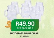 Shot Glass Mugs Clear-Per 6 Pack