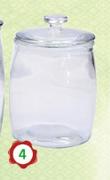 Round Glass Storage Jar With Seal 2lt-Each