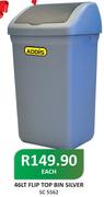 Addis 46Lt Flip Top Bin Silver-Each