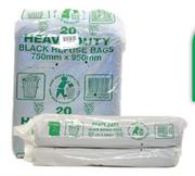 Refuse Bag HD Blk 30Mic 750x950mm-Per Pack Of 200