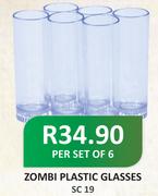 Zombi Plastic Glasses-Per Set Of 6