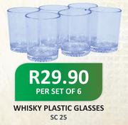 Whisky Plastic Glasses-Per Set Of 6