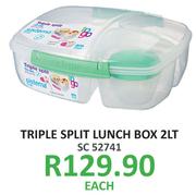 Sistema 2Lt Triple Split Lunch Box-Each