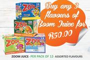 Zoom Juice Per Pack Of 3x12 Assorted Flavours