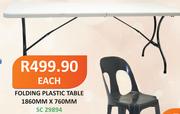 Folding Plastic Table 1860x760mm-Each