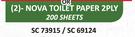 Nova Toilet Paper 2 Ply(200 Sheets)-Per Pack Of 48