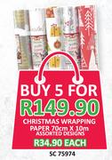 Christmas Wrapping Paper 70cm x 10m-Each