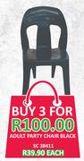 Adult Party Chair Black-Each