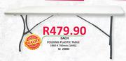 Folding Plastic Table 1860x760mm(14kg)-Each