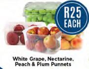 White Grape, Nectarine, Peach & Plum Punnets-Each
