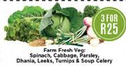 Farm Fresh Veg Spinach,Cabbage,Parsley,Dhania,Leeks,Turnips & Soup Celery-For 3