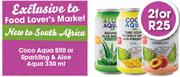 Coco Aqua Sparkling Or Still & Aloe Aqua 330ml-For 2