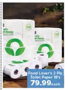 Food Lover's 2 Ply Toilet Paper-18's Each