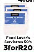 Food Lover's Serviettes-3x50's