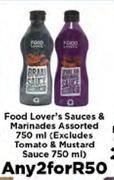 Food Lover's Sauces & Marinades Assorted (Excludes Tomato & Mustard Sauce 750ml)-2x750ml
