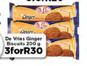 De Vries Ginger Biscuits-3x200g