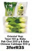 Oriental Veg: Tasoi 150g, Baby Pak Choi 200g & Bay Chinese Cabbage 300g-For 3