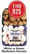 White Or Brown Mushroom Punnets-For 2
