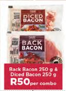 Back Bacon 250g & Diced Bacon 250g Combo-Per Combo