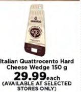 Italian Quattrocento Hard Cheese Wedge-150g Each