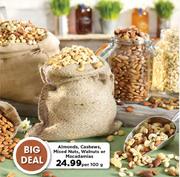 Almonds, Cashews, Mixed Nuts, Walnuts Or Macadamias-Per 100G