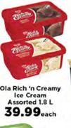 Ola Rich'n Creamy Ice Cream Assorted-1.8L Each