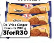 De Vries Ginger Biscuits-3 x 200g